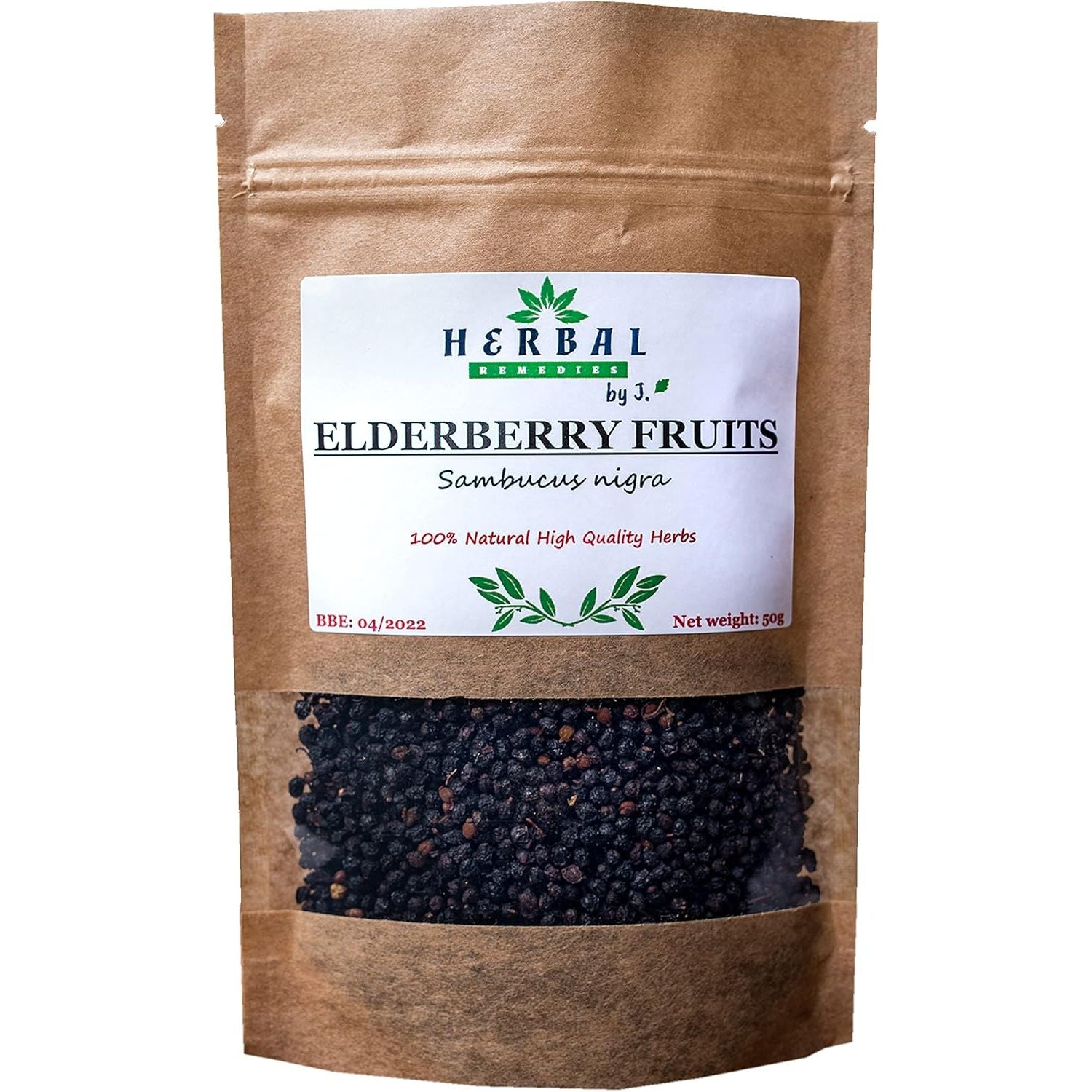 Elderberry Fruit Tea - Vitamin C Zinc Immune Booster Common Cold Cough 100G - Sambucus Nigra - Herbal Remedies by J. - Czarny Bez Owoc