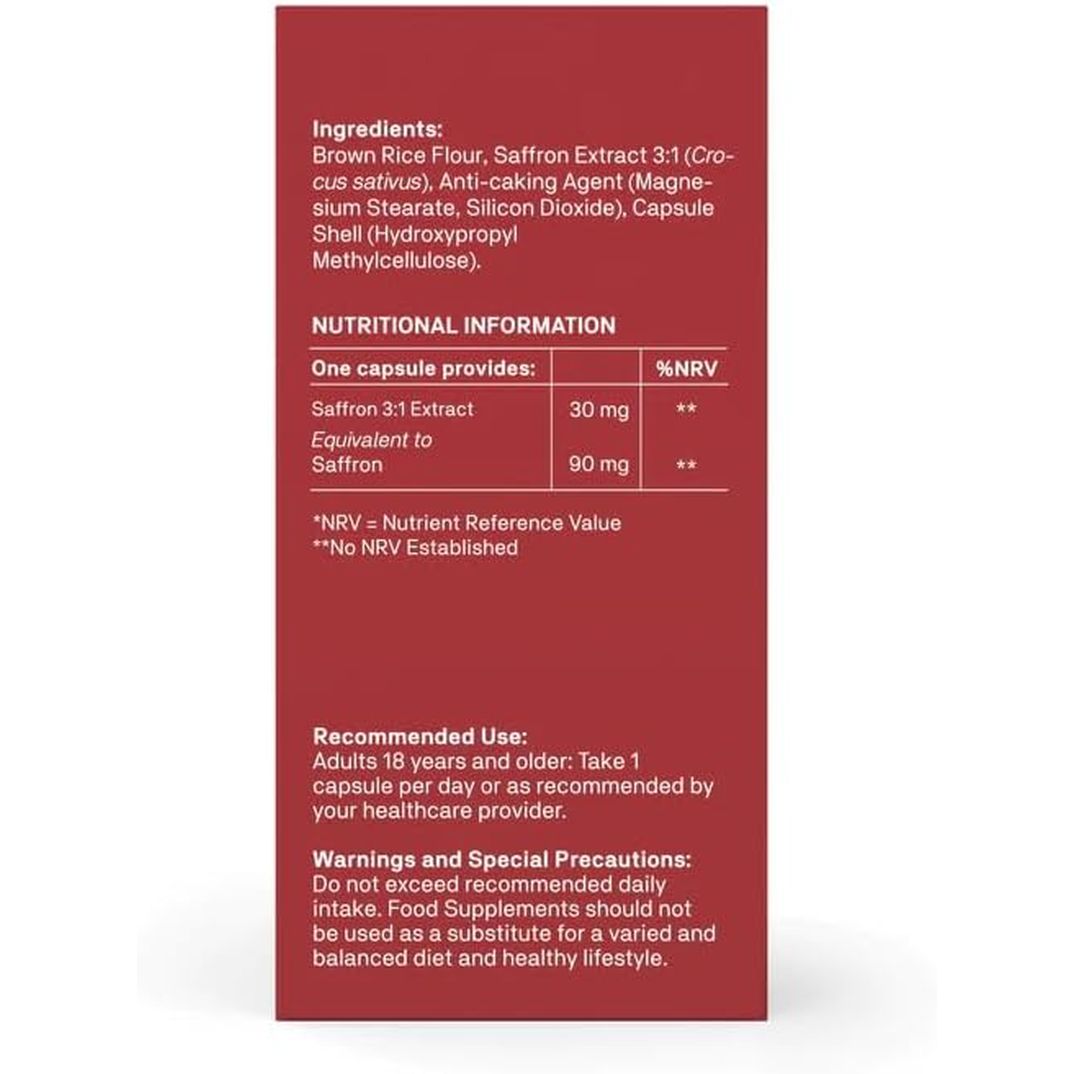 Natroceutics Saffron Bioactive 30 Vegan Capsules| Affron Extract | Tested Purity | Assured Content with 3.5% Lepticrosalides| Organically Produced