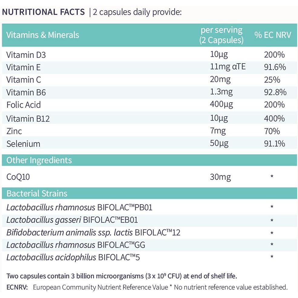 Nua Fertility, Nuabiome Women - a Unique Formula of Vitamins, Minerals and Live Bacteria for Women Trying to Conceive - 60 Capsules (1 Month Supply)