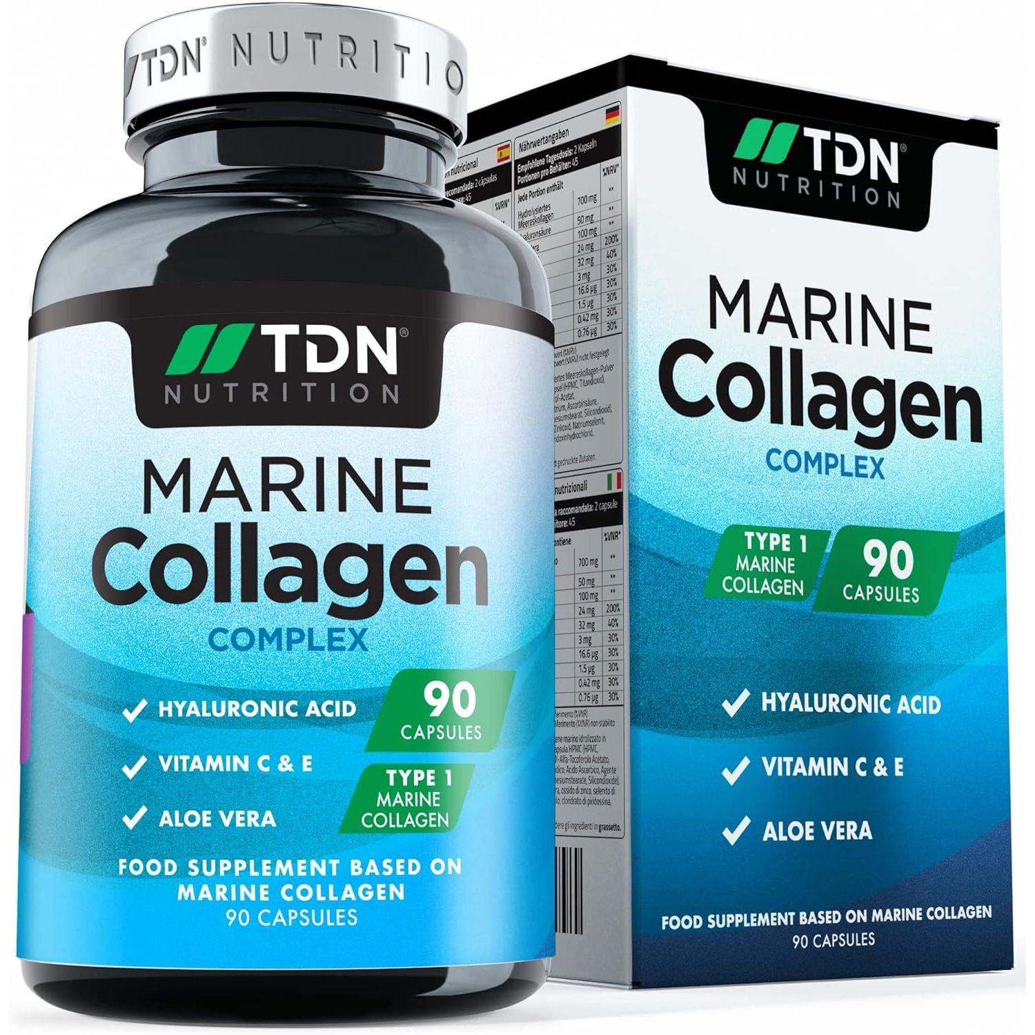 Marine Collagen Capsules 1400Mg with Hyaluronic Acid, High Strength Collagen Supplement, Hydrolyzed Collagen Supplement for Women and Men (Not Collagen Powder or Tablets)