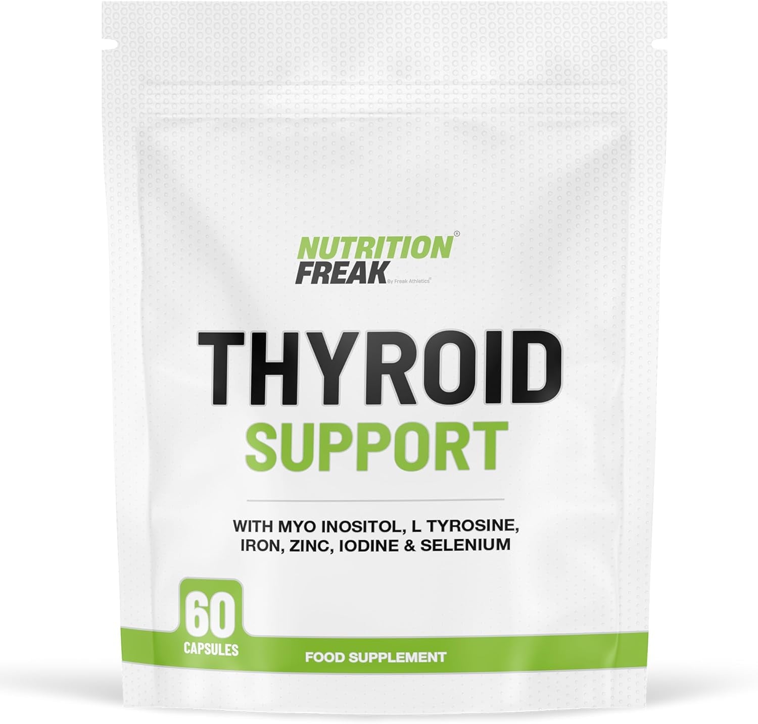 Thyroid Support Supplement - 60 Capsules - Includes Myo Inositol, L-Tyrosine, Iron, Magnesium, Zinc, Manganese, Selenium, Vitamin B12 - Contributes to the Reduction of Tiredness & Fatigue