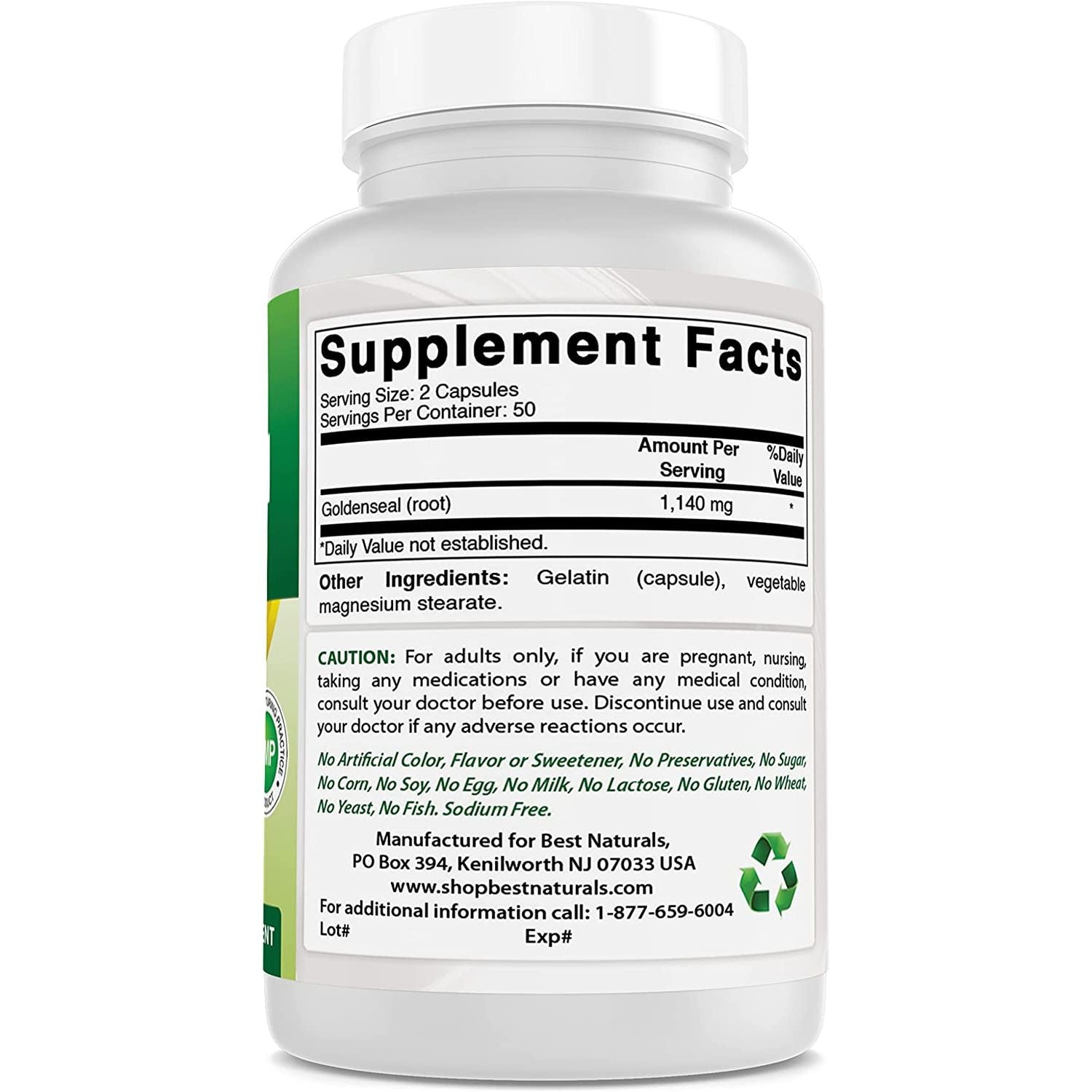 Best Naturals Goldenseal Root 570 Mg 100 Capsules (100 Count (Pack of 1))