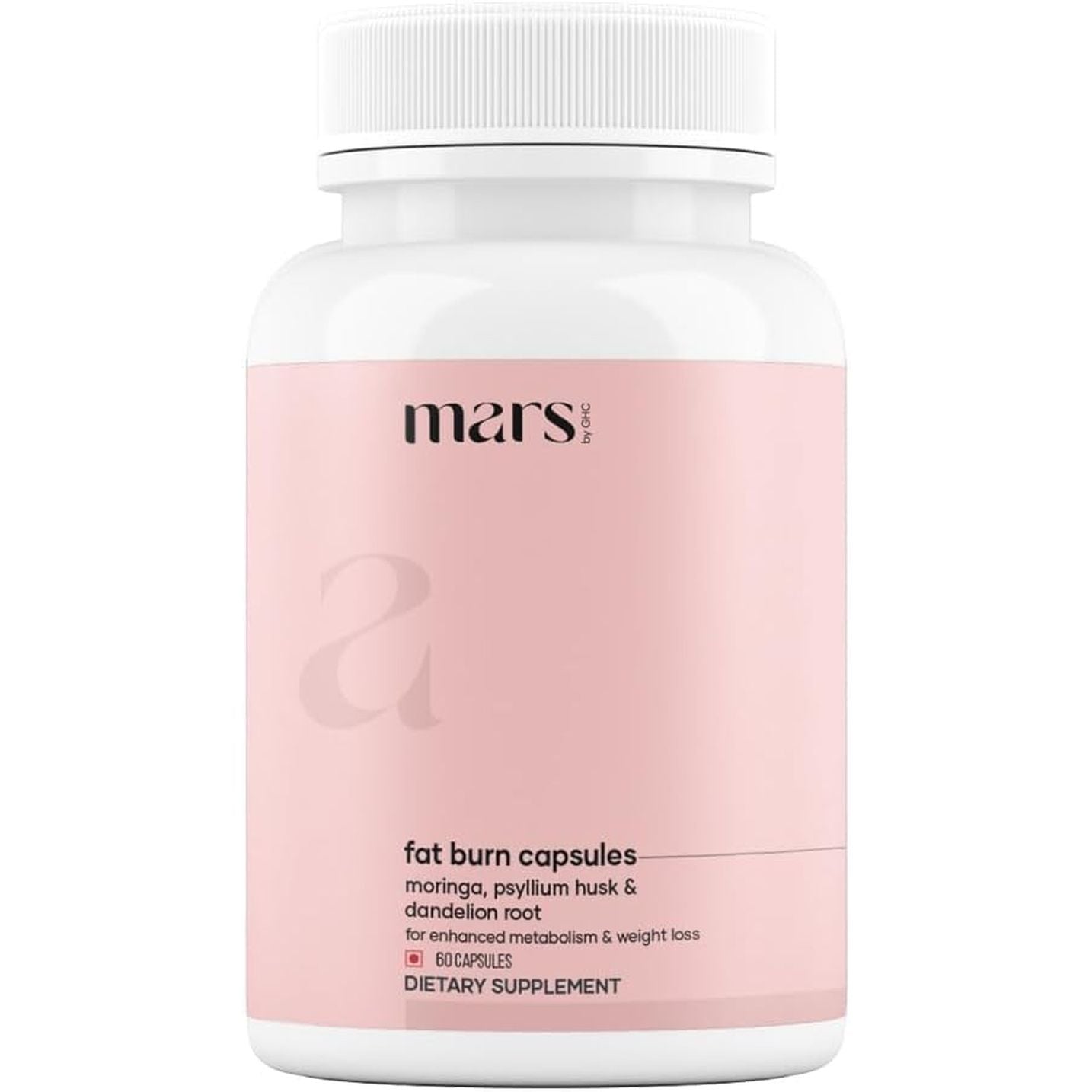 Mars by GHC Fat Burn Capsules – with Psyllium Husk, Moringa & Dandelion Root – Food Supplement (Pack of 1) - 60 Capsules