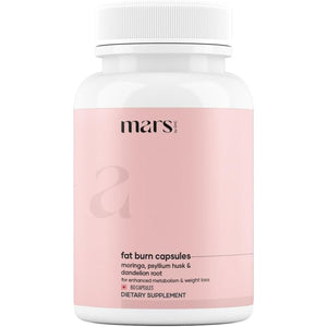 Mars by GHC Fat Burn Capsules – with Psyllium Husk, Moringa & Dandelion Root – Food Supplement (Pack of 1) - 60 Capsules