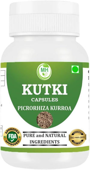 Morsan Healthcare Kutki Capsules 500Mg | Picrorhiza Kurroa | Natural Ayurvedic Herbal Supplement for Liver & Digestion Support | Vegetarian, Gluten Free, GMP Certified | 60 Capsules (Pack of 2)