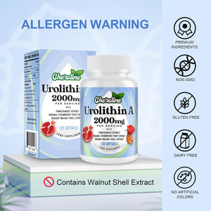 Urolithin a Supplement 2000Mg - 120 Softgels 60-Day Supply - Enhanced with Pomegranate, Strawberry, and Walnut Extracts - for Mitochondria, Energy, Antioxidants & Cellular (120 Count (Pack of 1))