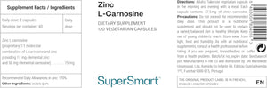 Supersmart - Zinc L-Carnosine - Gut Health & anti Inflammatory Supplement - Help Reduce Acid Reflux | Non-Gmo & Gluten Free - 90 Vegetarian Capsules