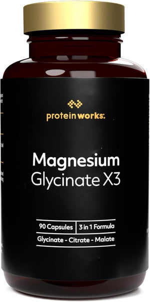 Magnesium Glycinate X3-90 Capsules - 3 in 1 Formula - Bisglycinate | Citrate | Malate - Protein Works
