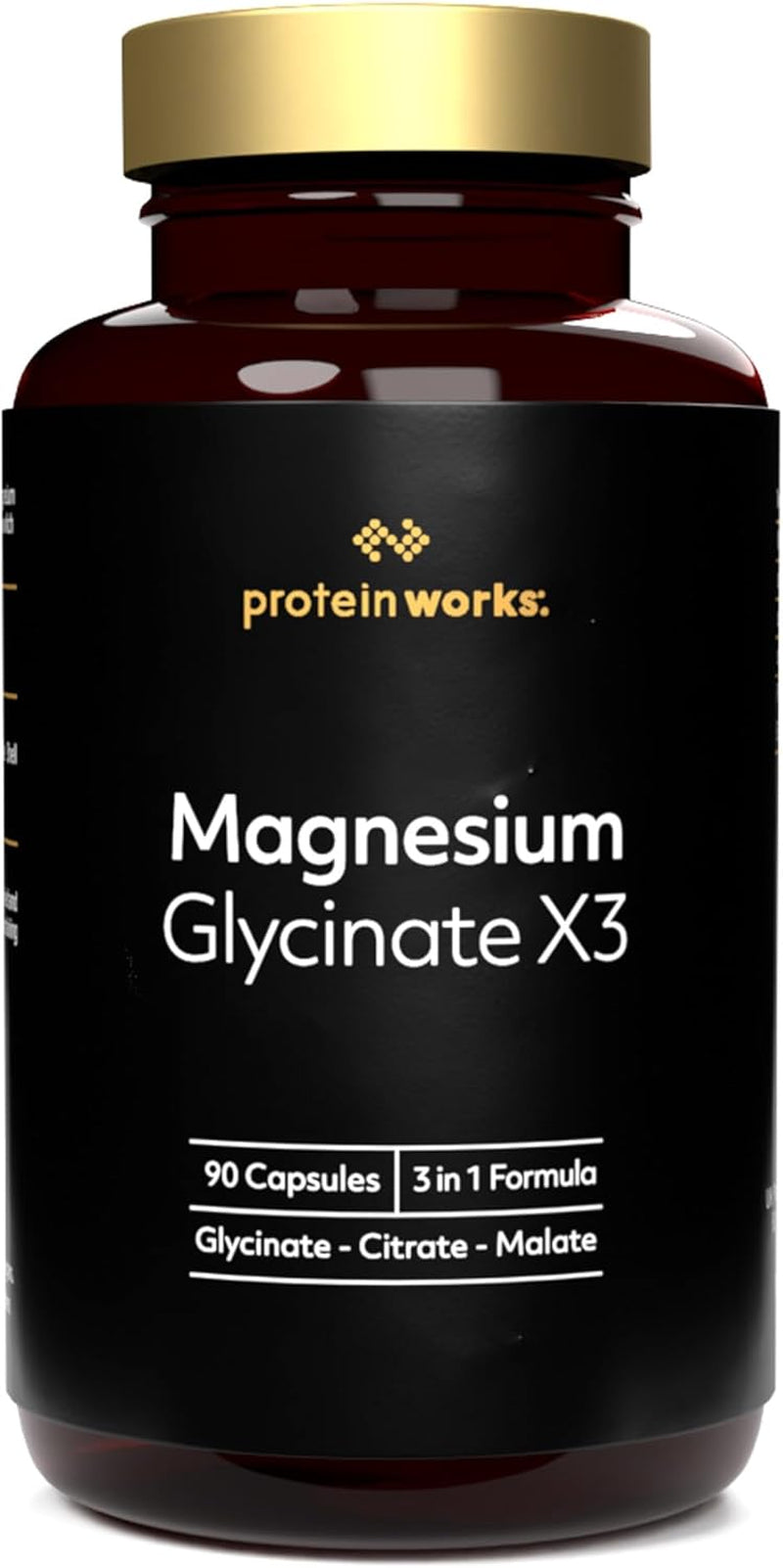 Magnesium Glycinate X3-90 Capsules - 3 in 1 Formula - Bisglycinate | Citrate | Malate - Protein Works