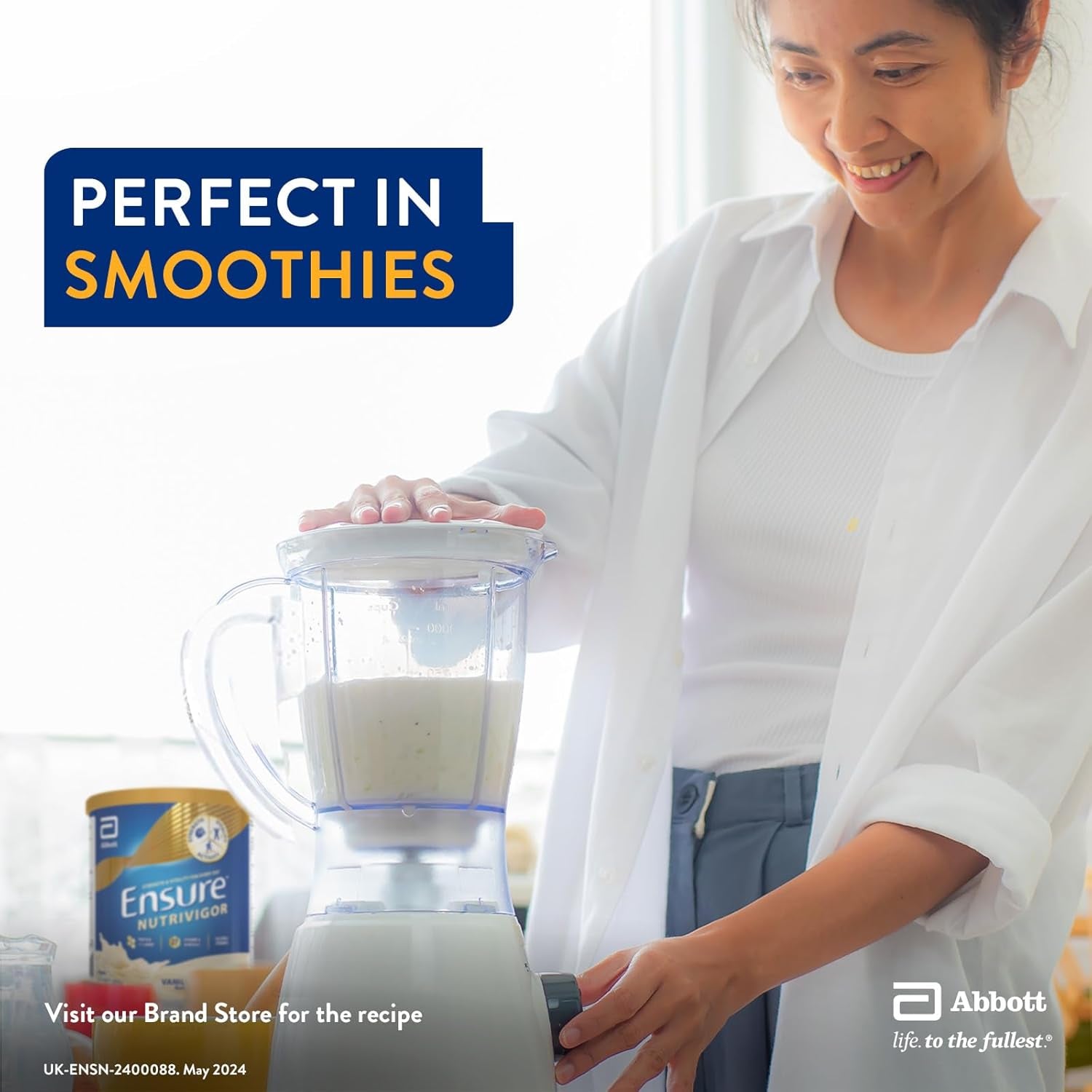 Ensure Nutrivigor Nutritional Shake – Vanilla Flavour – 850G – Food Supplement with Protein, HMB & 27 Vitamins & Minerals – Supports Strength, Energy & Immunity – with Vitamin D, C & B