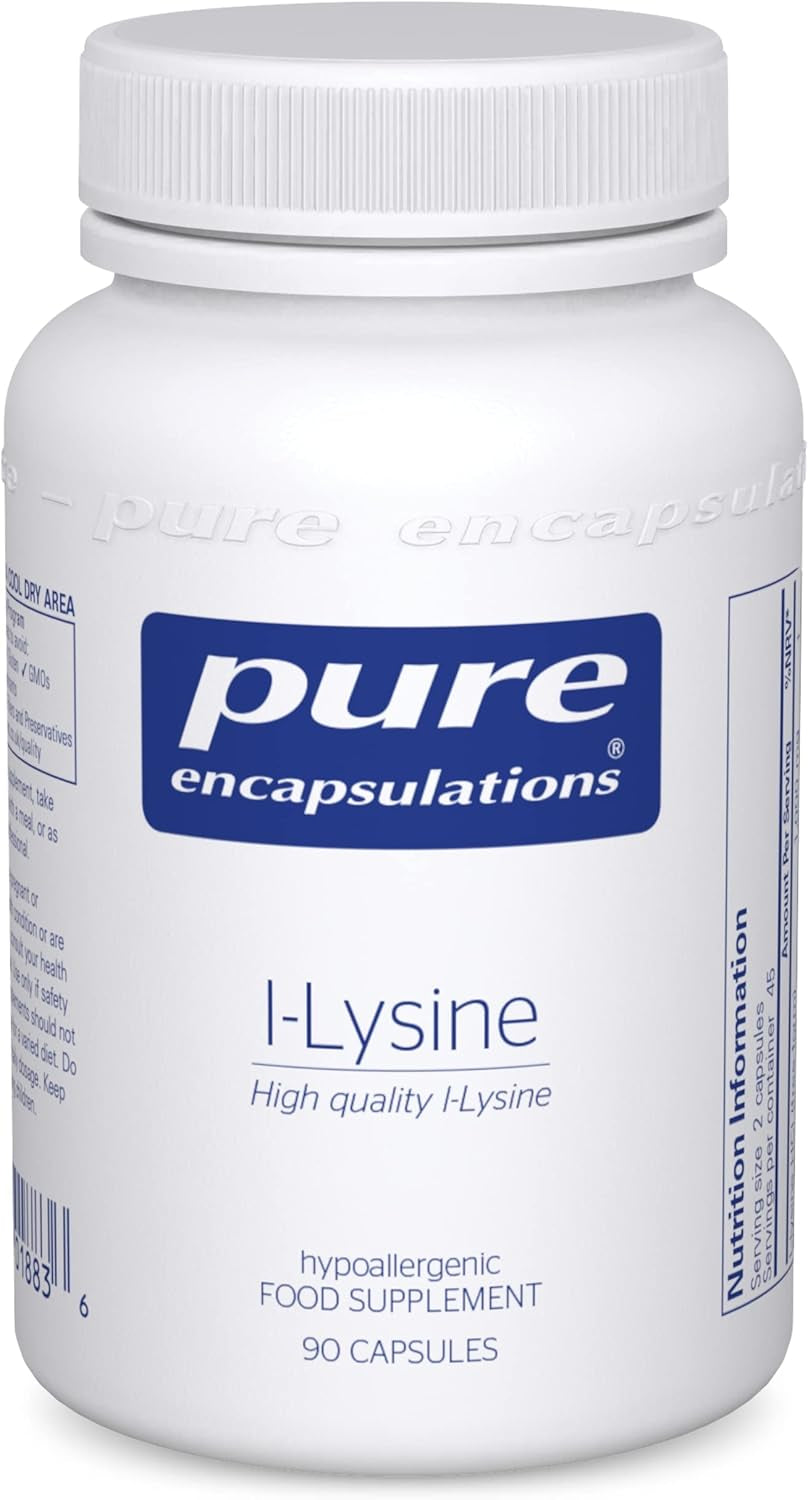 Pure Encapsulations L-Lysine 500Mg - Hypoallergenic Essential Amino Acid Supplement - 90 Vegetarian Capsules