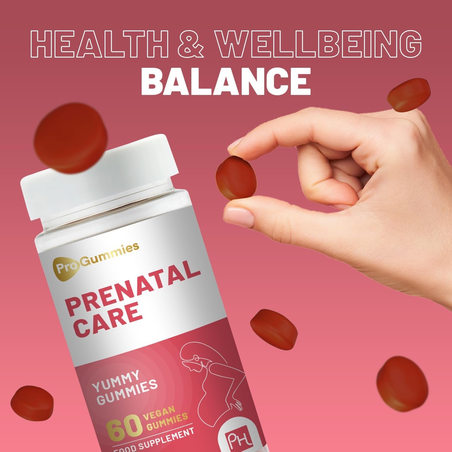 Prenatal Care Gummies | 60 Vegan | Yummy Gummies with Essential Prenatal Vitamins & Minerals | 400Mcg Folic Acid | Pregnancy Vitamins for Women by Prowise