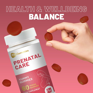 Prenatal Care Gummies | 60 Vegan | Yummy Gummies with Essential Prenatal Vitamins & Minerals | 400Mcg Folic Acid | Pregnancy Vitamins for Women by Prowise