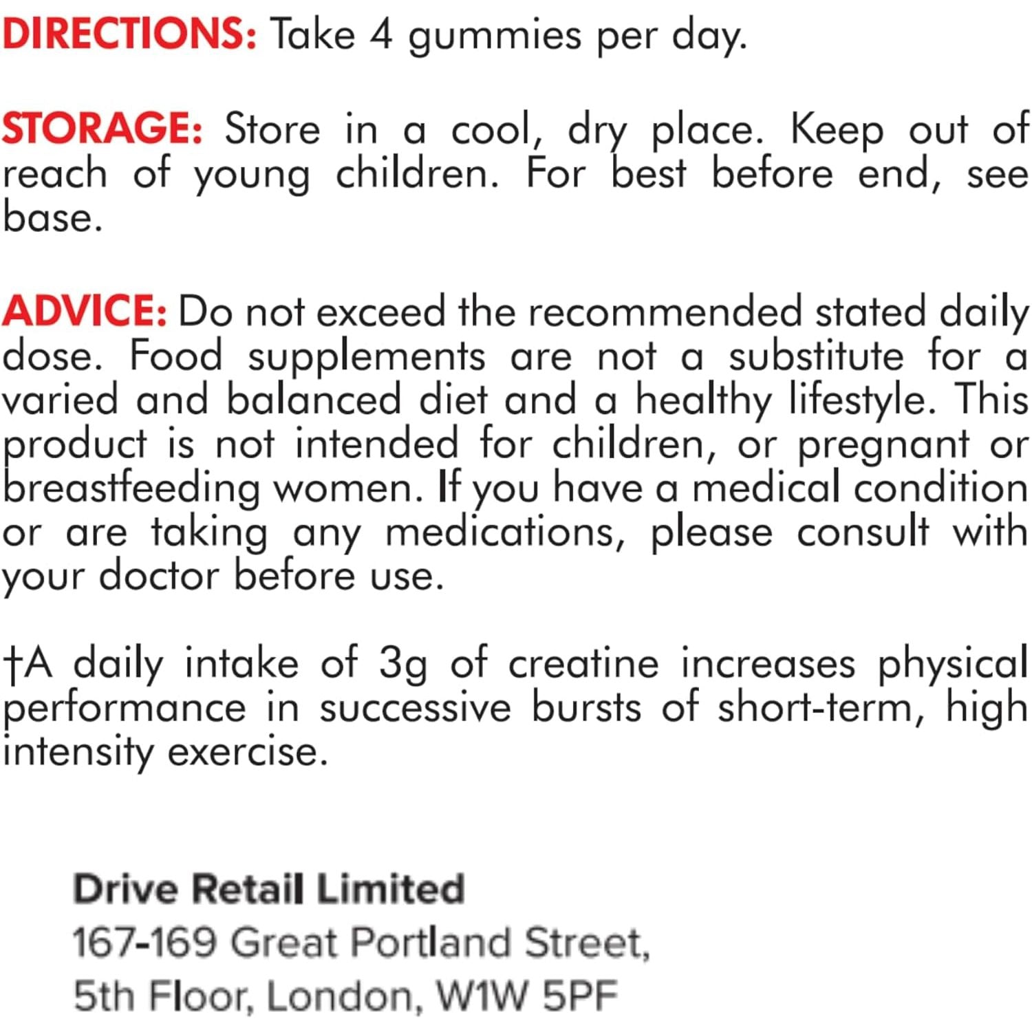 Supplmnt. Creatine Gummies with Electrolytes, 5000Mg Creatine Monohydrate, Cherry Flavour, 120 Gummies, Vegan, Gluten-Free, Non-Gmo, Food Supplement, 30-Day Supply