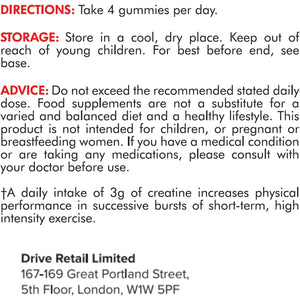 Supplmnt. Creatine Gummies with Electrolytes, 5000Mg Creatine Monohydrate, Cherry Flavour, 120 Gummies, Vegan, Gluten-Free, Non-Gmo, Food Supplement, 30-Day Supply