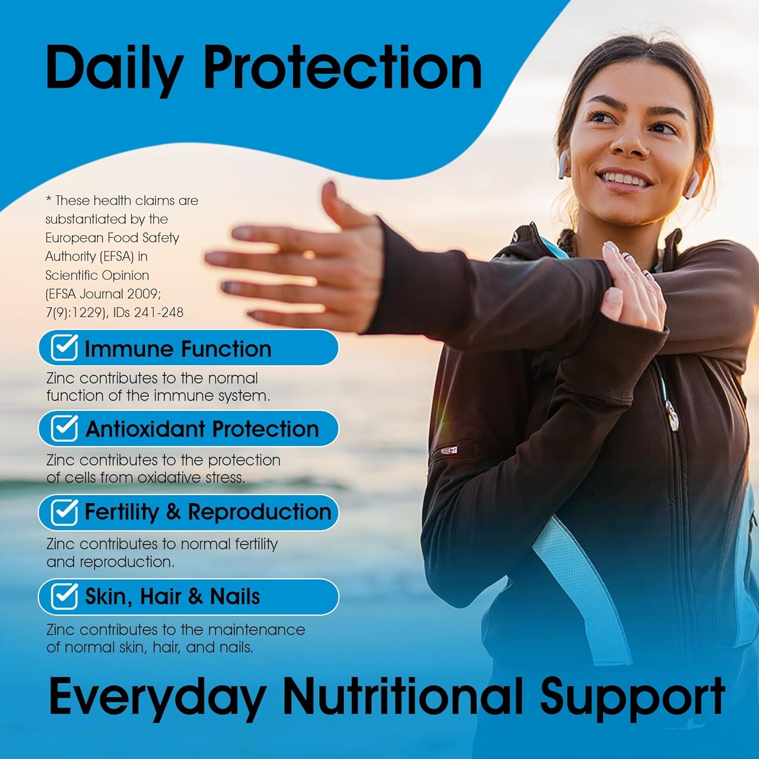 High Strength Zinc Tablets 50Mg in Bisglycinate | 400 Vegan Tablets | 6+ Months Supply | High Absorption Zinc Supplements for Men and Women | by Clearwave Health