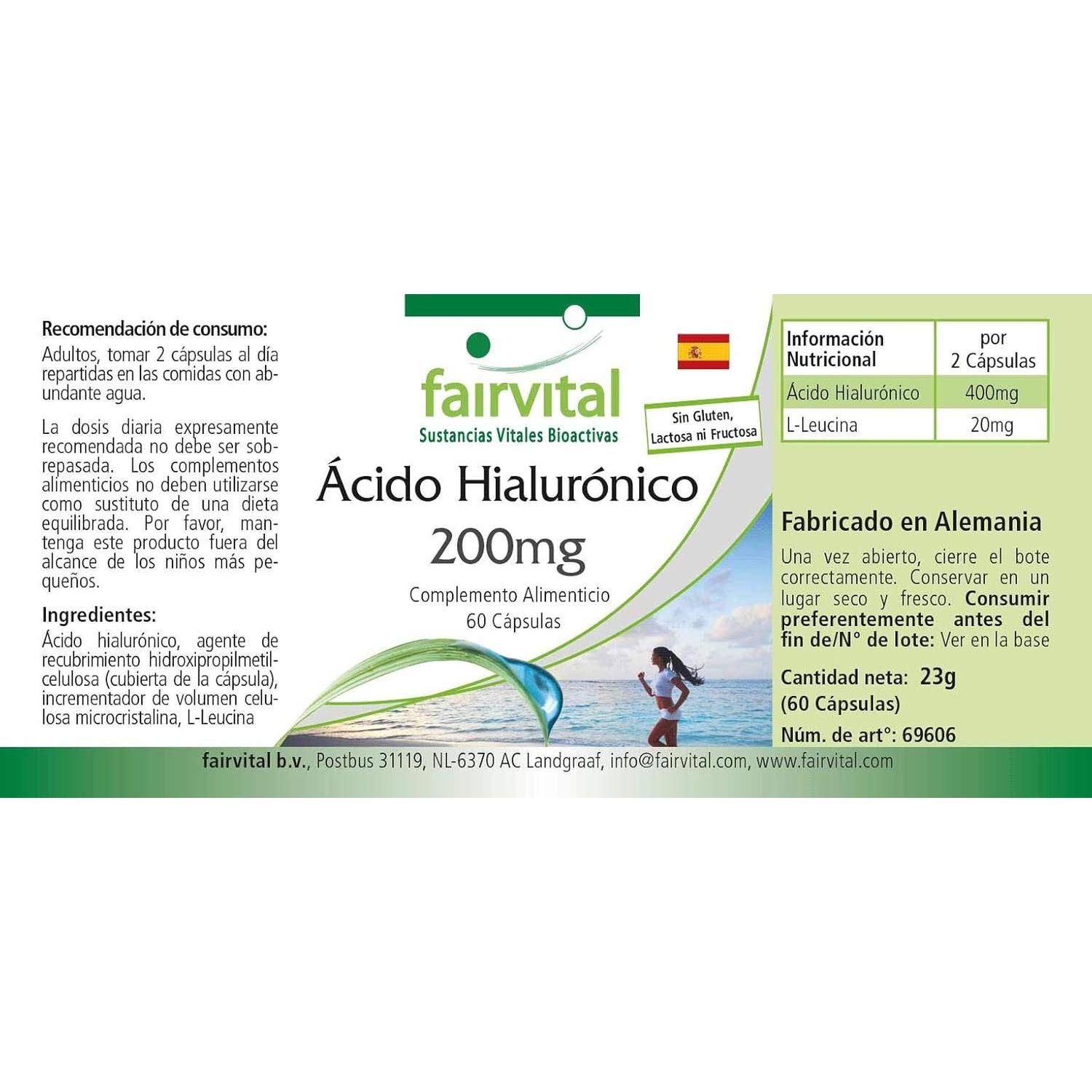 Fairvital | Hyaluronic Acid 200Mg - Vegan - HIGH Dosage - 60 Capsules
