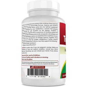 Best Naturals Tri-Amino with L-Arginine, L-Ornithine, L-Lysine 120 Tablets (120 Count (Pack of 1))