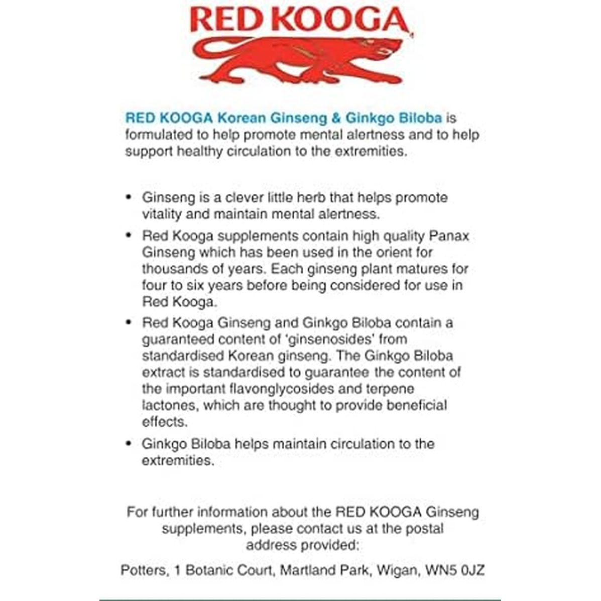 Red Kooga Ginseng Multivitamins and Minerals, with Vitamins B2, B6 and 12 and Niacin, Zinc and Iron, Pack of 32 Tablets