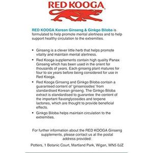 Red Kooga Ginseng Multivitamins and Minerals, with Vitamins B2, B6 and 12 and Niacin, Zinc and Iron, Pack of 32 Tablets