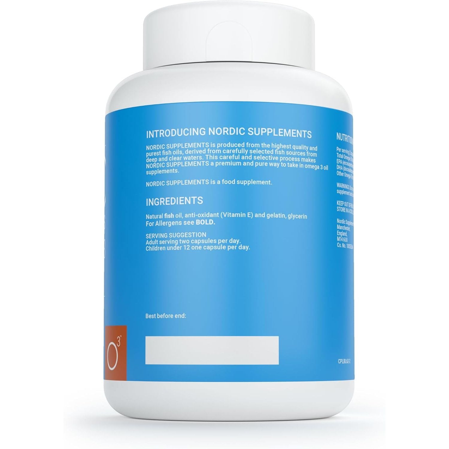 Nordic Supplements High Strength Pharmaceutical Grade Omega 3 Fish Oil 1000Mg Capsules - Pot of 180 Capsules