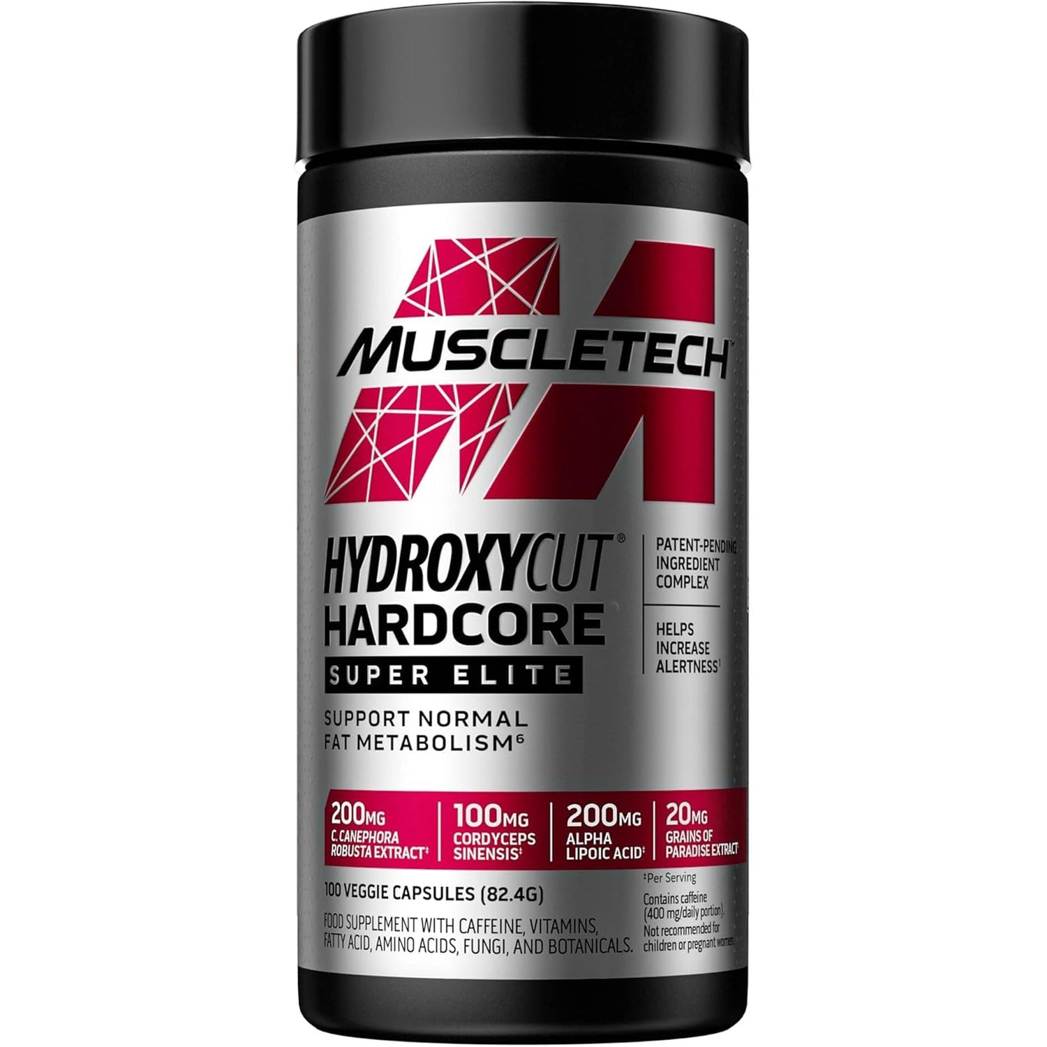 Muscletech Hydroxycut Hardcore Super Elite, Weightloss, Slimming Pills, Immune System Vitamins - B12 & B6, Increase Alertness & Performance, Support Fat Metabolism, 100 Count