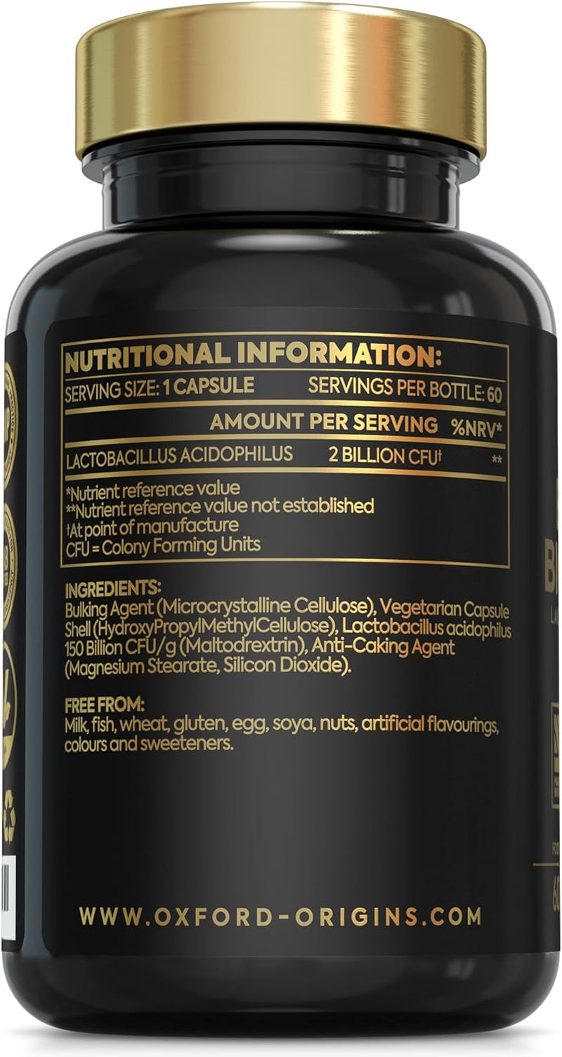 Advanced Probiotics for Gut Health | Expert Formulated Acidophilus Probiotic Gut Health Supplements, Bloating Relief | 60 Specialised Capsules with Bacterial Cultures, 150 Billion Cfu/G | Made in UK