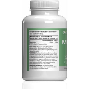 Magnesium 200Mg Tablets | Supports Normal Muscle Function | Vegan & Vegetarian Friendly | 360 Tablets = 6 Months’ of Supply | Made in the UK in Accordance with GMP Standards