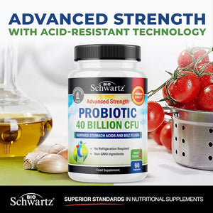Probiotics for Gut Health 40 Billion CFU - Bloating Relief & Digestive Support Probiotics for Women & Men with Prebiotics Gut Health Supplements - High Potency, Shelf Stable, Non-Gmo, 60Ct