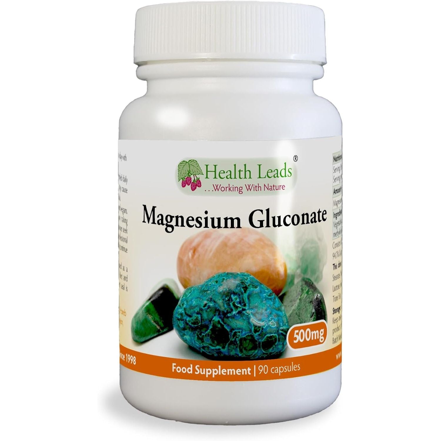 Magnesium Gluconate 500Mg X 90 Capsules (100% Additive Free)