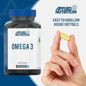 Applied Nutrition Omega 3 - Omega Fish Oil 1000Mg, 180Mg EPA & 120Mg DHA per Softgel, Made in the UK (100 Soft-Gels)