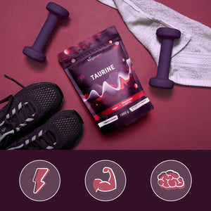 Vegavero L Taurine Powder 1Kg | 3000 Mg Daily Dose | 1 Year Supply | 100% Pure Taurine | NO Additives | Lab-Tested | Vegan