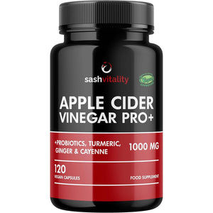 Raw Apple Cider Vinegar Complex 2250Mg with the Mother 3-In-1 Gut Support with Turmeric, Ginger, Cayenne Extract, Probiotics 1.4 Billion CFU, Prebiotic Inulin & Flaxseed 120 Vegan Capsules | UK Made