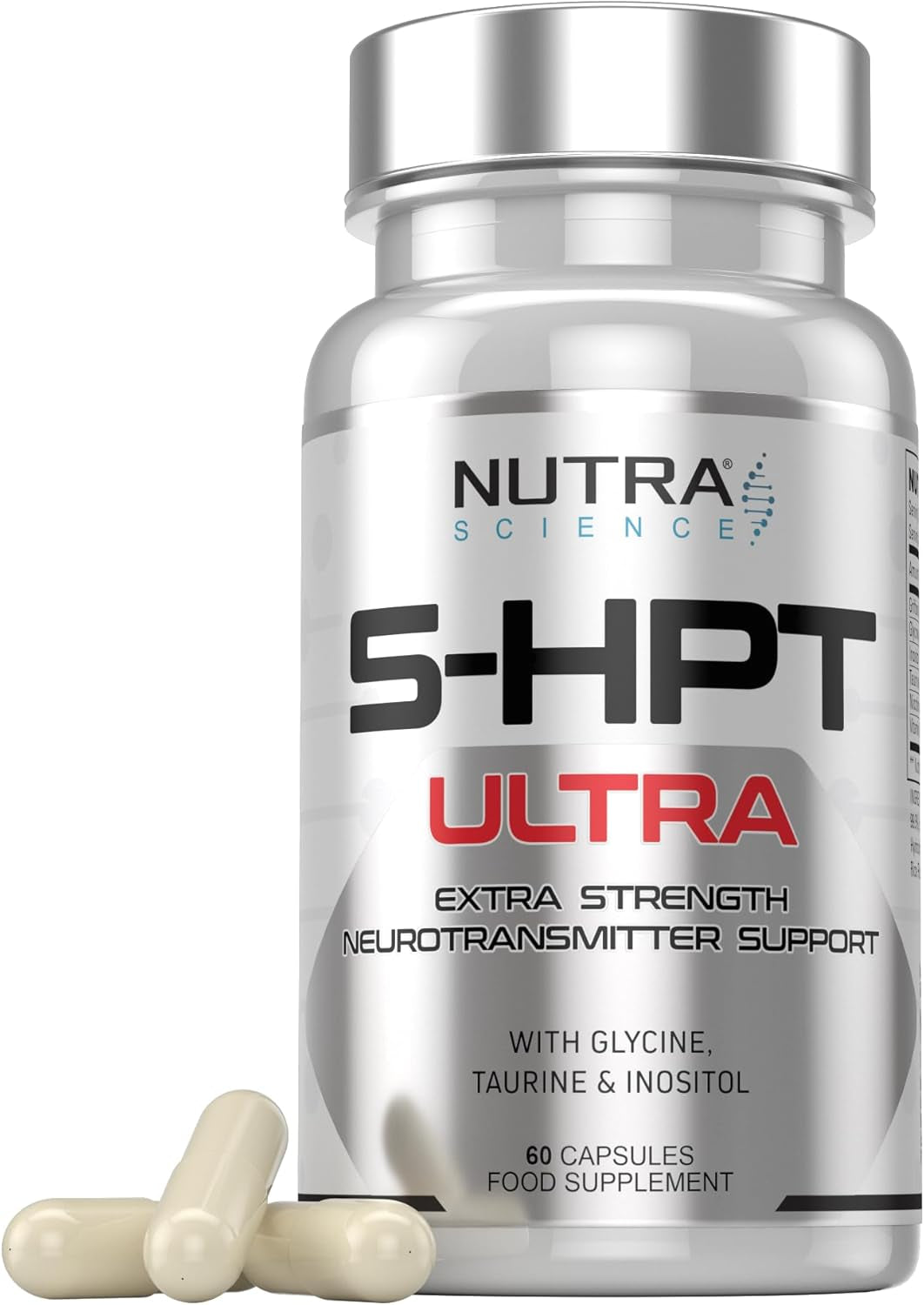 5HPT Ultra 4,000MG - Extra Strength Griffonia Seed Extract Neurotransmitter Support with Nicotinamide, Glycine, Inositol, Vitamin B6, 60 Vegan Capsules