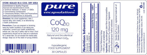 Pure Encapsulations - Coq10 120Mg - Coenzyme Q10 in Its Biologically Active Form - Boost Immune System - 30 Capsules