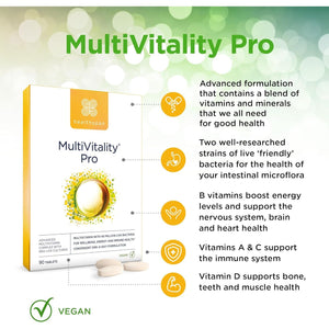 Healthspan Multivitamin with Live Cultures (90 Tablets) | Supports Immune Health | Maintain Energy Levels | Multivitamin & Live Bacteria Cultures | Added Vitamins C & D3 | Vegan