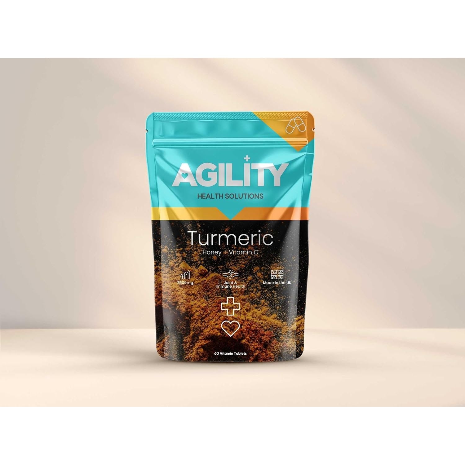 VYTALIVING 2500Mg High Strength Turmeric Tablets with Honey & Vitamin C, Turmeric Supplements, Herbal Food Supplement for Joint Function & Immune System Health | 60 Tablets