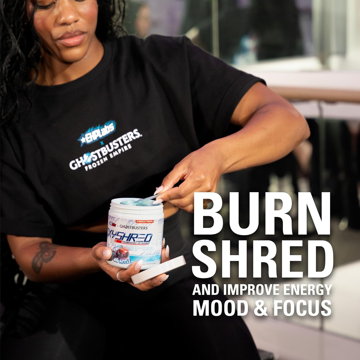 Ehplabs X Ghostbusters Frozen Empire: Oxyshred Thermogenic Pre Workout Powder & Shredding Supplement. Clinically Proven with Acetyl L Carnitine, Energy Boost Drink - Frosty Big Apple, 60 Serve