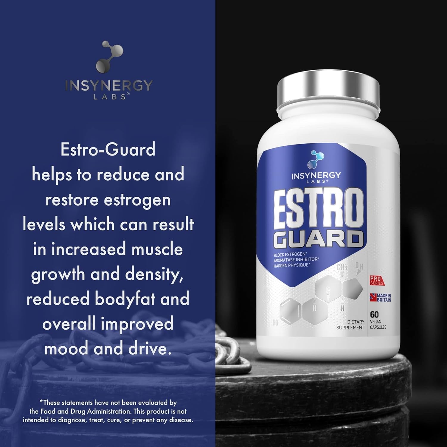 Estro Guard Estrogen Blocker for Men (Highest Dosage) anti Estrogen Tablets PCT Supplements | Muscle Building Supplements, Aromatase Inhibitor, Indole 3 Carbinol Stinging Nettle 60 Vegan Capsules