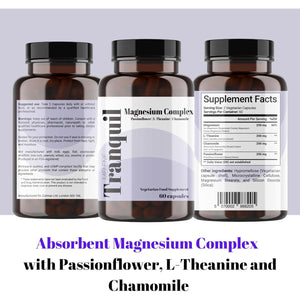 Melene Magnesium Complex with Chamomile, Passion Flower and L-Theanine 60 Capsules. Sleep, Anxiety and Rest Aid. High Strength Bisglycinate (250Mg Elemental)