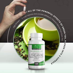 MM L Theanine | 120 L-Theanine Capsules from Green Tea - High Strength 1000Mg Green Tea Extract Providing 300Mg L'Theanine per Serving | L Theanine Supplement | Non-Gmo Gluten Free | Made in UK
