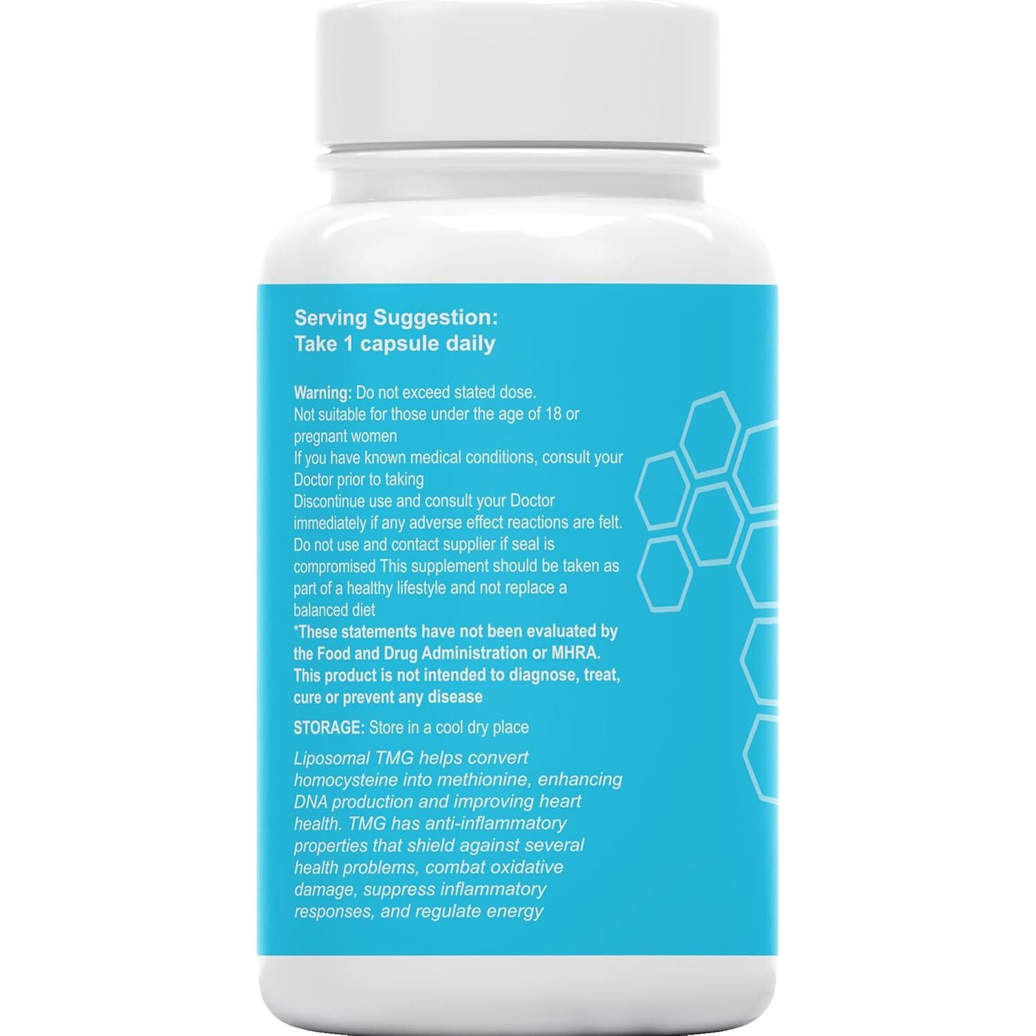 TMG 120 Capsules (1200Mg) 99% Pure Trimethylglycine Supplement as Betaine | High Strength 1-A-Day | 4 Months Supply | Liver Heart Health | Liposomal Delivery for Max Absorption, Longevity, Vegan