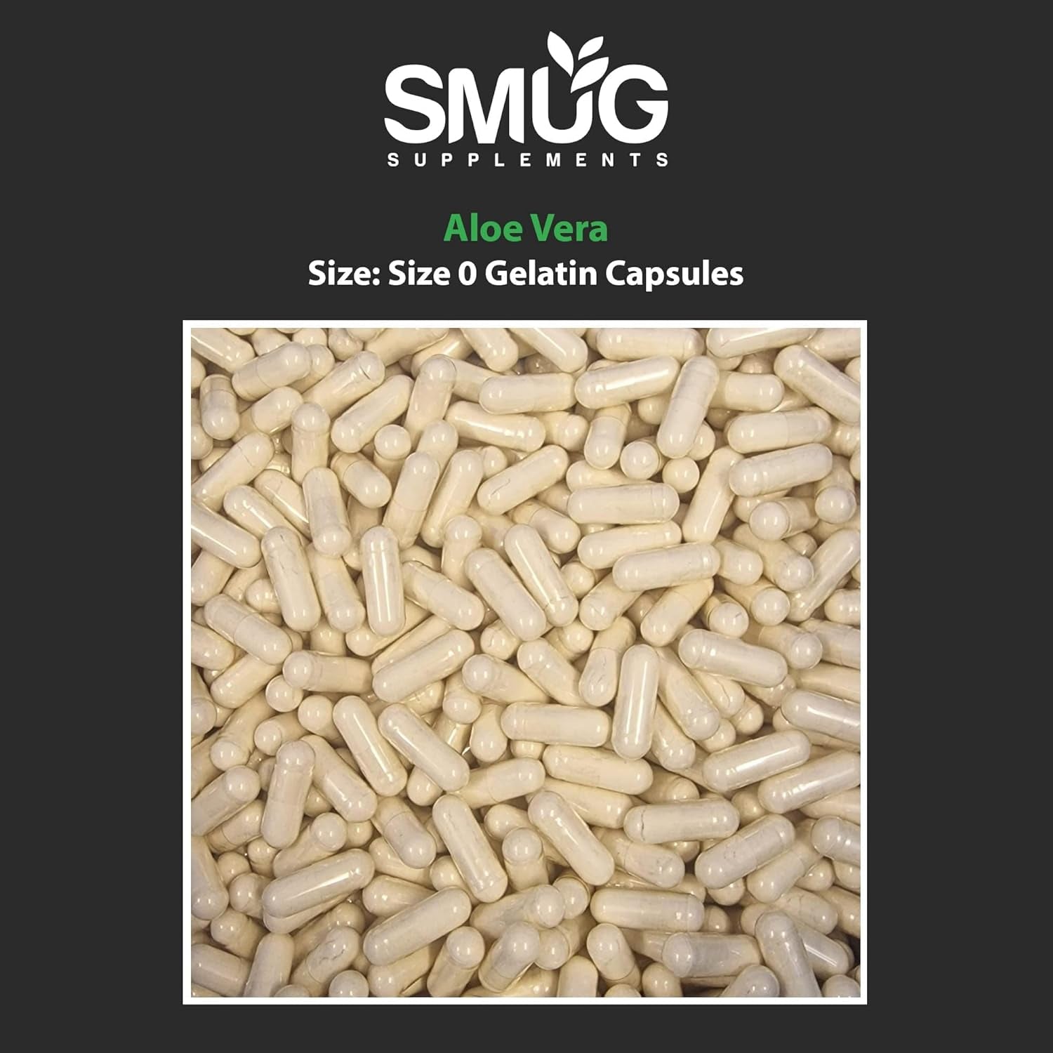 SMUG Supplements Aloe Vera - 60 Capsules - High Strength Natural Herb to Support Colon Cleanse and Detox - Two-A-Day - Equivalent to 12000Mg Leaf Juice - Made in Britain