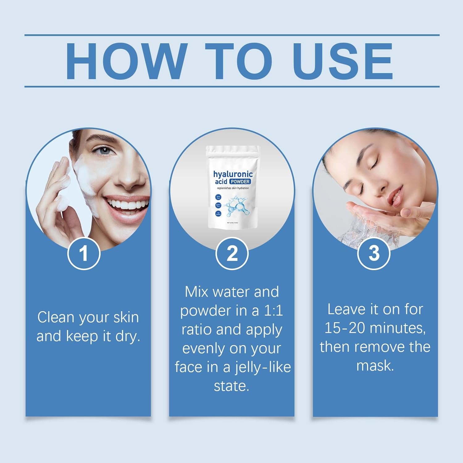 2025 Hyaluronic Acid Powder for Face, Hyaluronic Acid Powder Pure for Face and Skin Care, Skin Hydrating and Moisturising Support, Suitable for All Skin Types(100G/3.52Oz)
