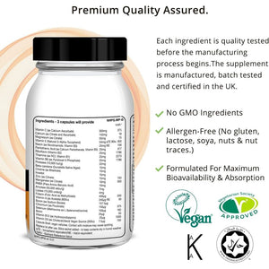 NHP Advanced Meno Multi Support - Multivitamin Formula for Menopause Health, Hormonal Balance, Bone Strength and Overall Well-Being,Gluten - Free, Dairy Free,60 Vegan Capsules