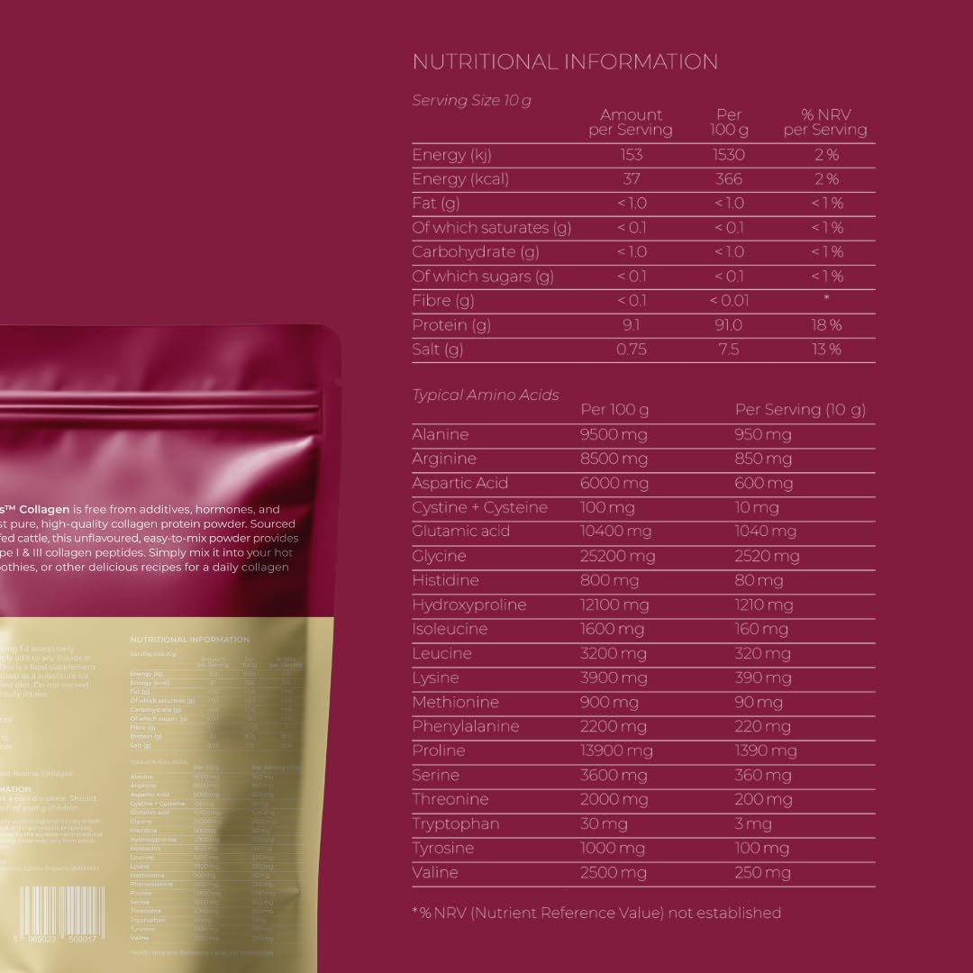 Pure Origins Bovine Collagen Powder 400G - Grass Fed, Grass Finished Pure Unflavoured Premium Hydrolysed Bovine Collagen Peptides Powder (Type 1 & 3) Collagen Supplement for Women & Men