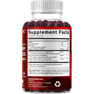 Vitamatic Tart Cherry with Celery Seed Gummies - 4000 Mg Serving - Powerful Uric Acid Cleanse for Joint Comfort, Healthy Sleep Cycles & Muscle Recovery