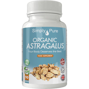Simply Pure Organic Astragalus | Immunity Boost & Healthy Ageing | 500Mg Capsules X 90 |100% Pure Soil Association Certified | Gluten Free | GM Free | Vegan