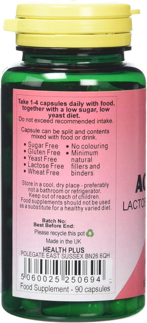 Health plus Acidophilus Probiotic Digestive Health Supplement - 90 Capsules
