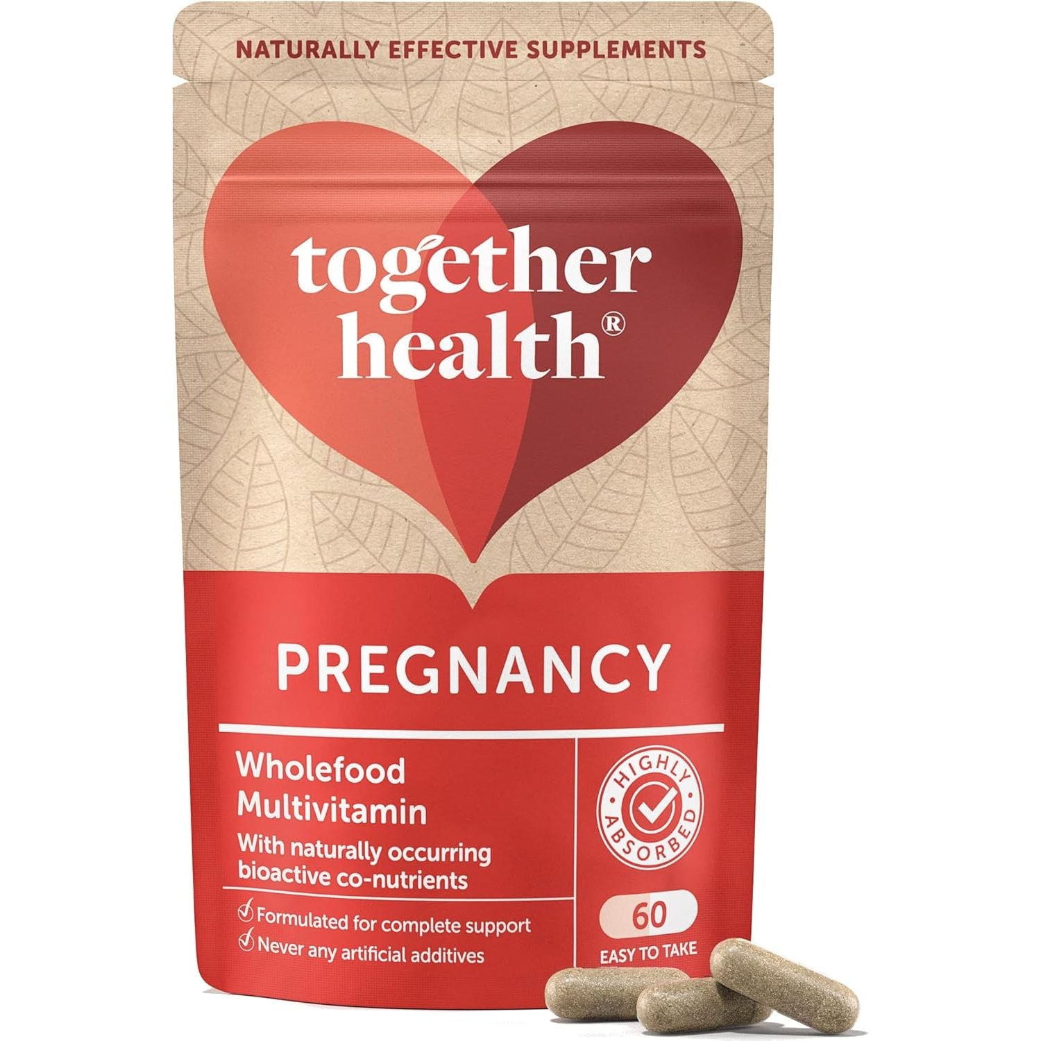 Pregnancy Multi Vitamin and Mineral – Together Health – Recommended during Conception, Pregnancy & Breastfeeding – 400Mcg Folic Acid – Vegan Friendly – Made in the UK (60 Capsules)